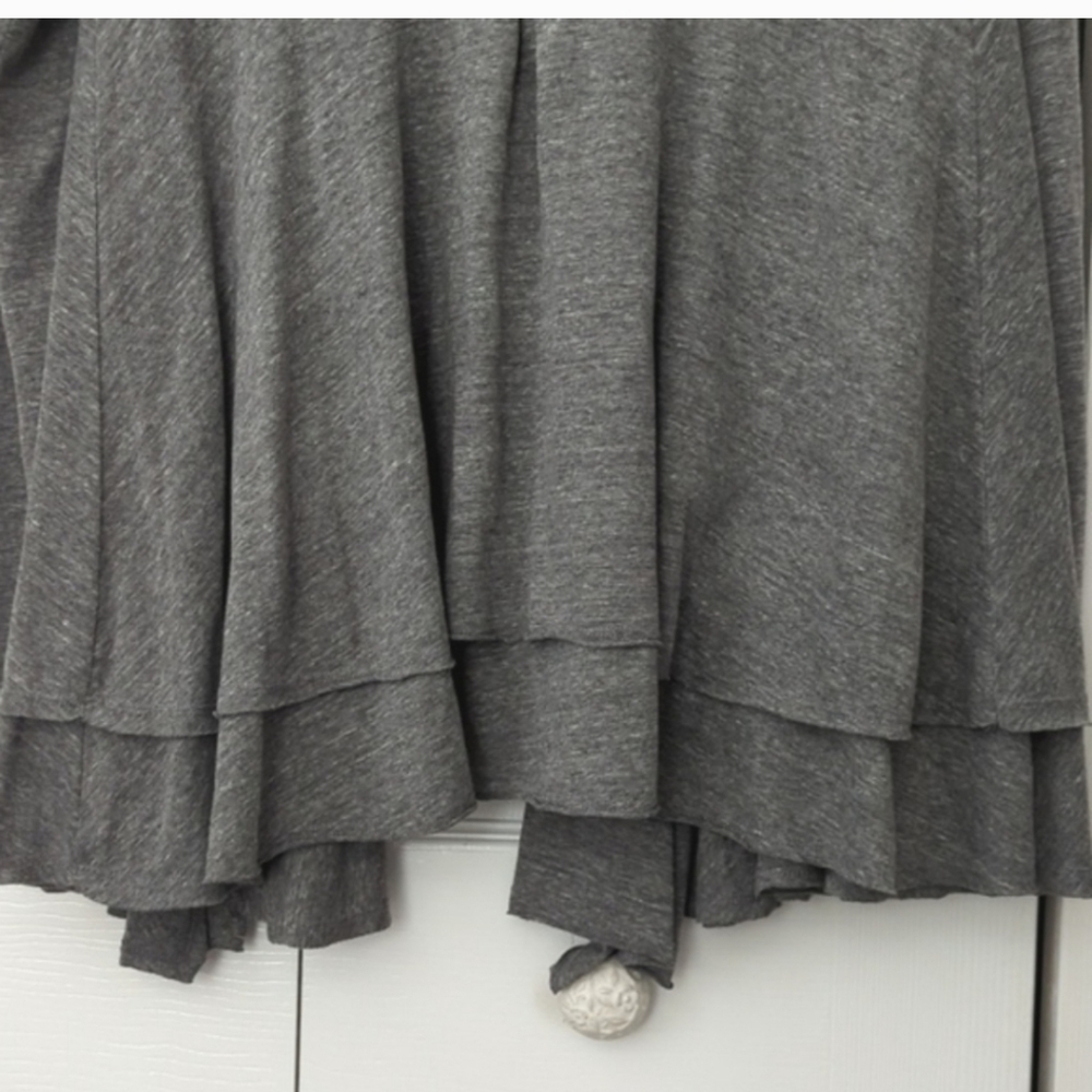 ~FLUXUS~ FUNKY GREY BIAS WRAP LAYERED OPEN FRONT CARDIGAN-XXL - Picture 6 of 9